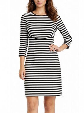 Kate Spade Black White Stripe Mini Dress Size 00
